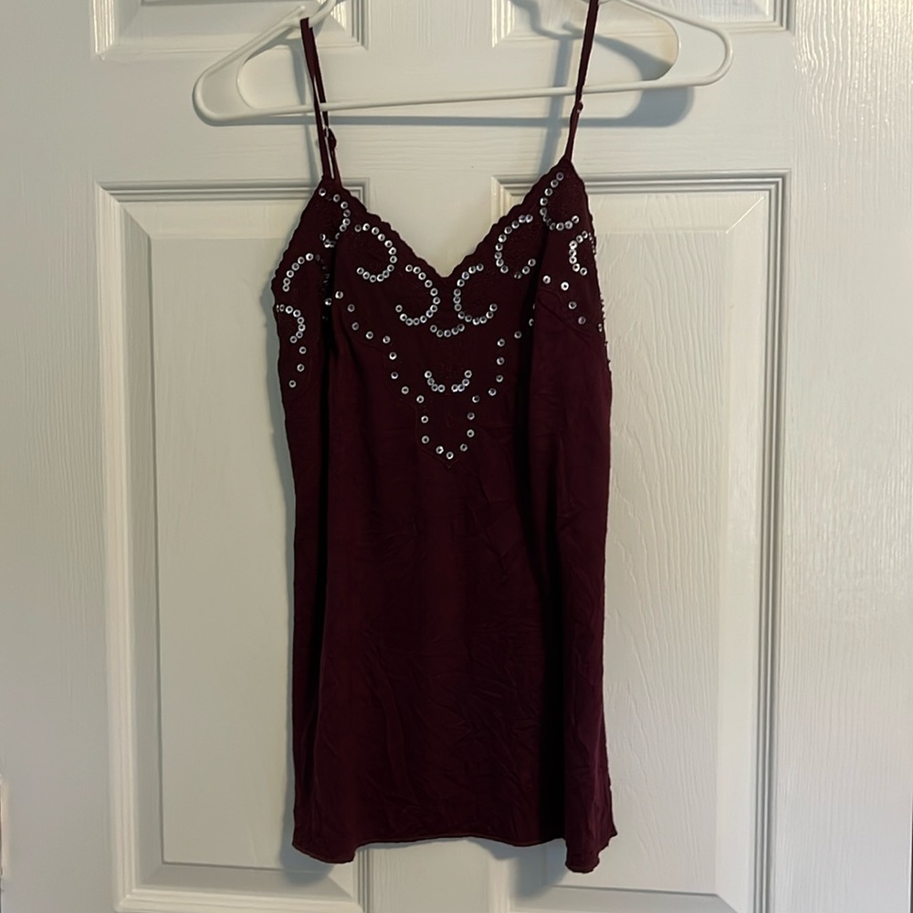 Bebe sequin strapped top xs